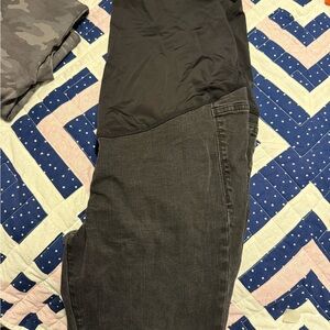 Madewell Black and Gray Maternity Pants